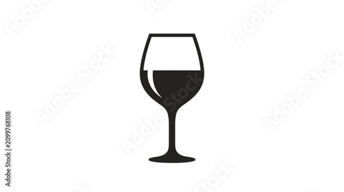 Quadro su tela Red wine glass with liquid.