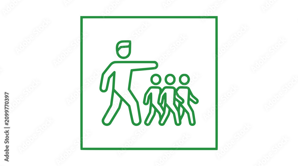Fototapeta premium Leader Guiding Group Forward Icon