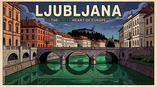 Ljubljana River and Castle View