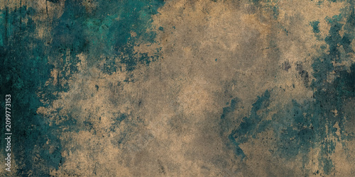 Abstract Grunge Texture Background with Weathered Teal and Earthy Brown Surface for Design