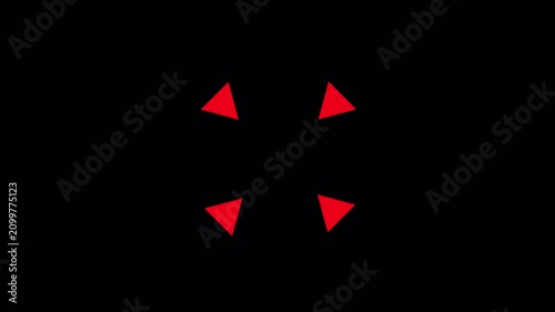 Animated Center Arrow Transparent Background. 4K Video