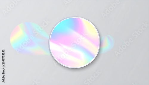 Abstract colorful gradient sphere with soft light reflection.