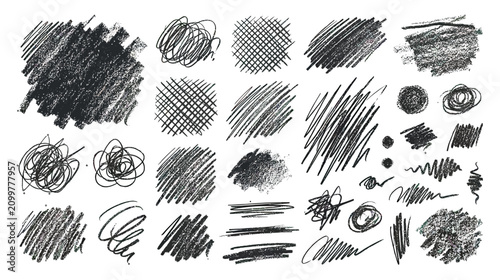 Konstfotografi Textured Hand-Drawn Scribble and Scratch Patterns
