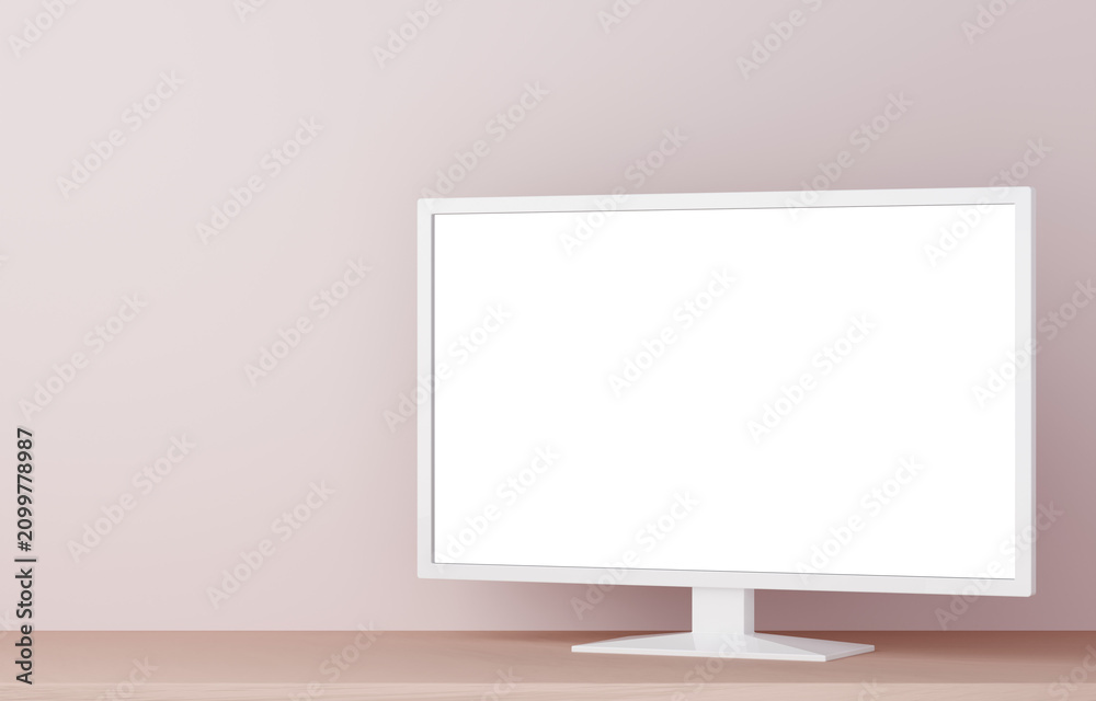 Fototapeta premium 3D素材_テレビ_ベージュ背景