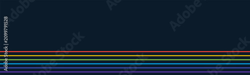 rainbow parallel lines horizontal banner on dark background