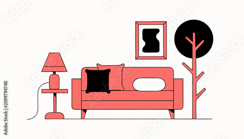 living room interior with furniture