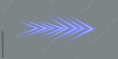 Fast Forward Arrow Light Effect With Motion Blur And Digital Speed