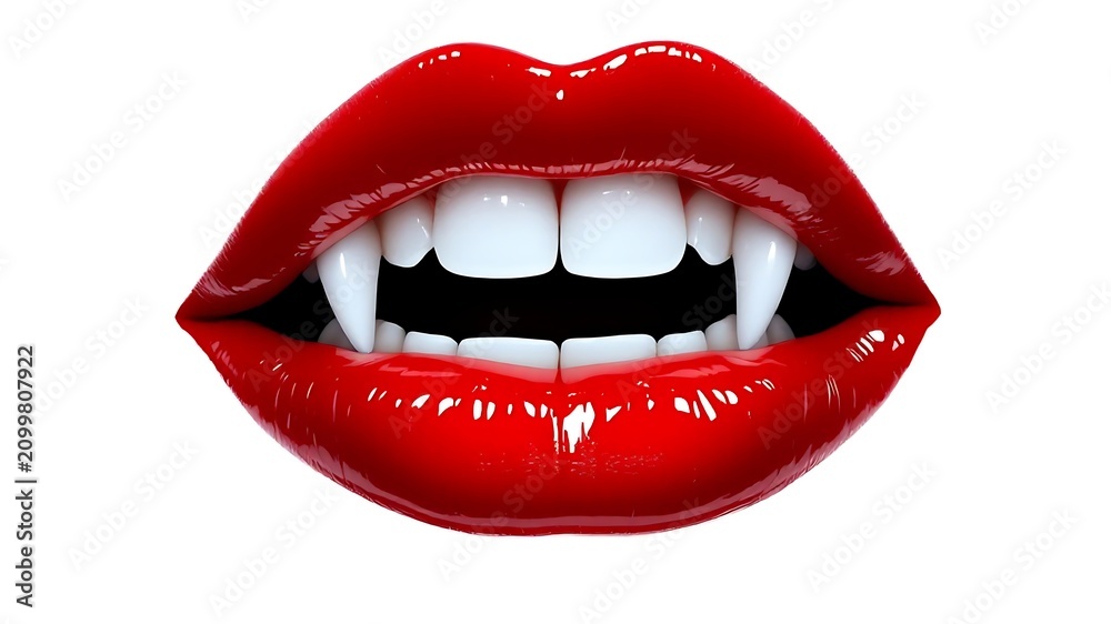 Obraz premium Sexy Open Mouth Clipart with White Teeth for Beauty & Fashion Designs