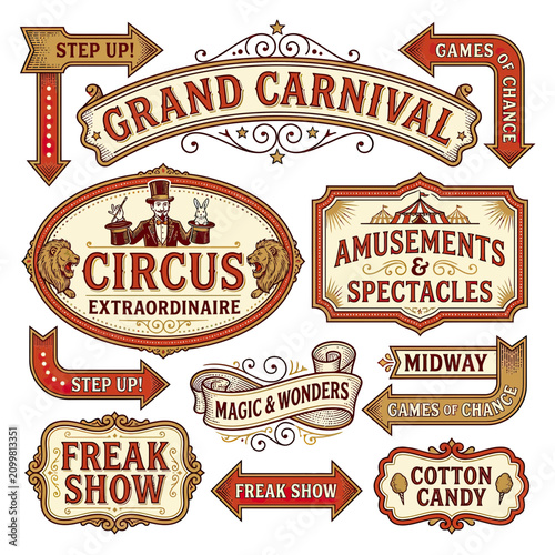 Foto Retro Carnival Signs Collection