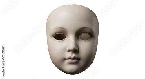 Cuadro en lienzo Creepy vintage porcelain doll mask