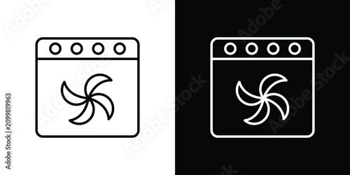 фотографія Convection turbofan stove icon thin symbols pack. EPS10