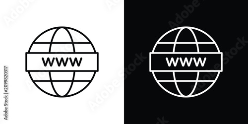Schilderij op canvas Domain icon thin symbols pack. EPS10