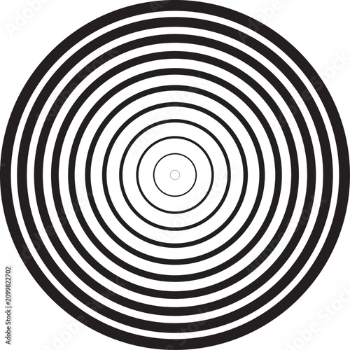 Abstract Halftone Gradient Circles, Smooth Radial Depth Concentric Optical Illusion Background Vector Illustration