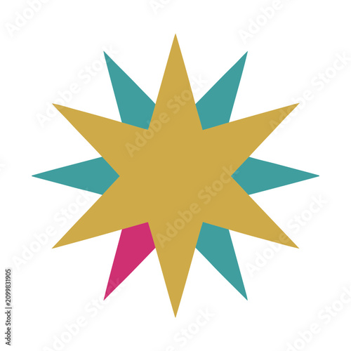 Abstract Starburst with Teal and Pink Accents