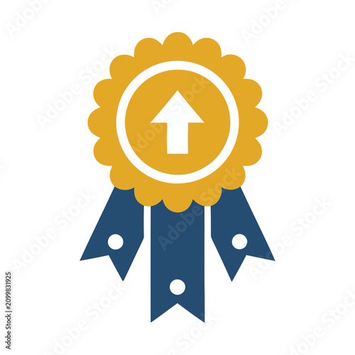 Award Ribbon with Upward Arrow Icon