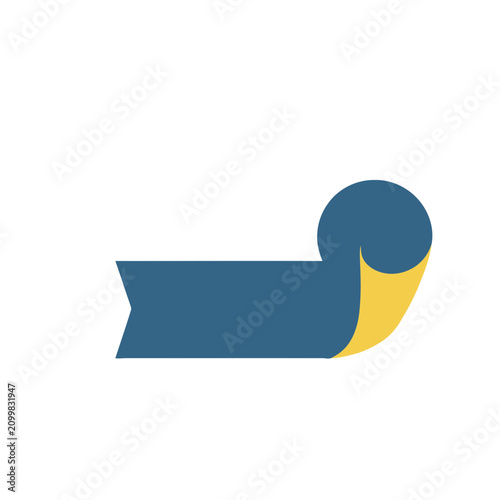 Blue and yellow ribbon banner
