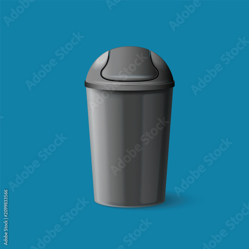 Grey Plastic Swing Lid Bin