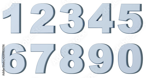 Foto 3D素材_数字_メタリック_銀