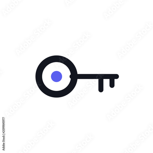 Encryption Key Icon - Cybersecurity Vector Illustration