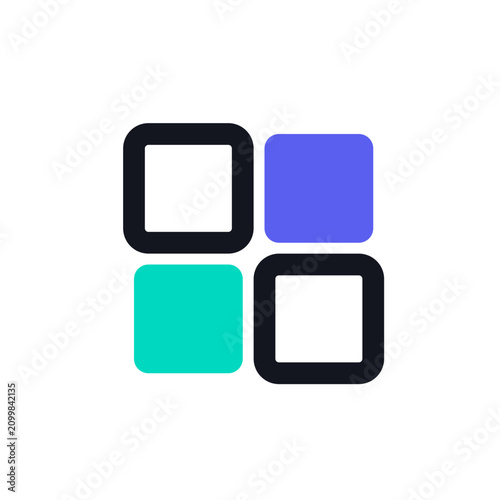 Dashboard Grid Icon - Technology Vector Illustration