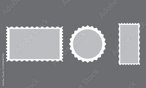 Bild auf Leinwand Abstract postage stamp border vector set with blank geometric ticket sticker fra