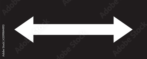 Foto Double-Headed Arrow Pointing Left and Right on Black Background Symbol Direction