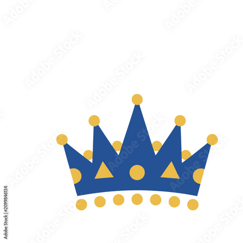 Blue and yellow crown illustration