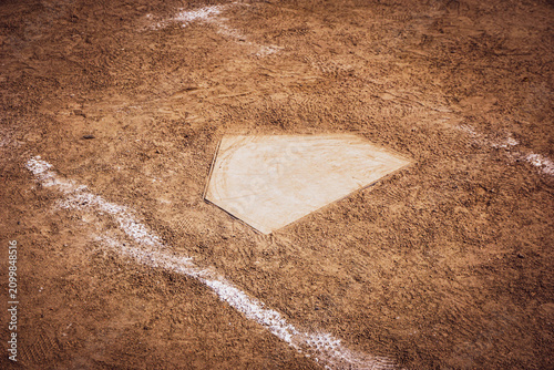 Baseball and softball home plate viewed from above