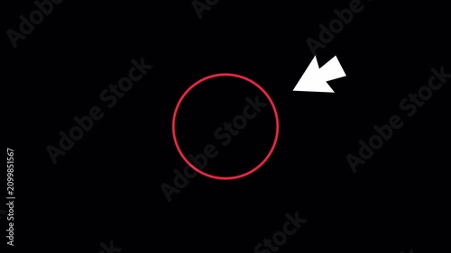 Cursor Arrow Moving to Center Animation ON a Transparent Background. 4K Video
