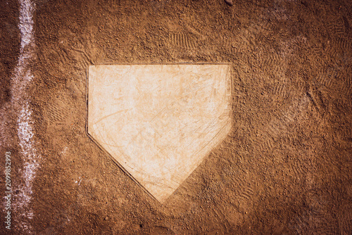 Baseball and softball home plate viewed from above