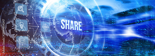 Sharing Concept. Business, Technology, Internet and network concept. 3d illustration
