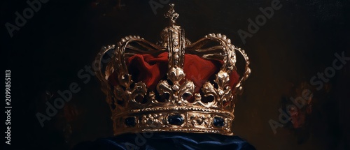 A majestic crown adorned with jewels.