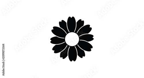 Daisy Silhouette On White Background Minimalist Floral Shape flower blossom