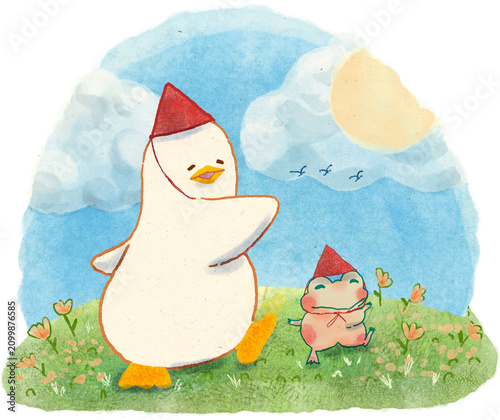 Cute duck character sticker design for chat apps
Funny cartoon duck waving and greeting, sticker style
Hand-drawn doodle style duck illustration for sticker pack
ตัวละครเป็ดน้อยน่ารัก สไตล์สติกเกอร์แช