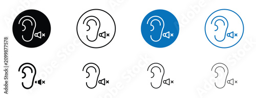 Fotografía Ear deaf icon solid symbols collection