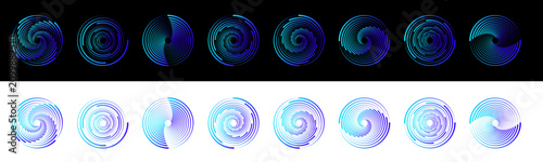 Canvas Print Abstract circular dot bloom vector with flawless concentric symmetry