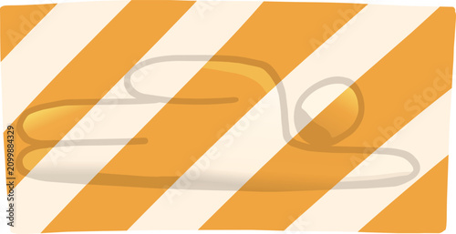 Foto Minimalist chameleon lizard camouflaged on orange striped background