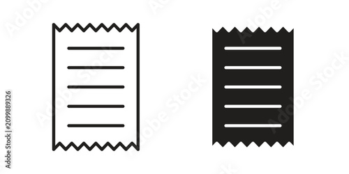 Receipt icon line logo pack