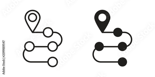 Roadmap icon line logo pack