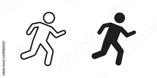 Foto Running icon line logo pack