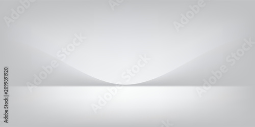 White grey studio room. Limbo light background. Abstract 3d gradient backdrop for product presentation.