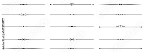 Collection of decorative horizontal line dividers with ornate embellishments