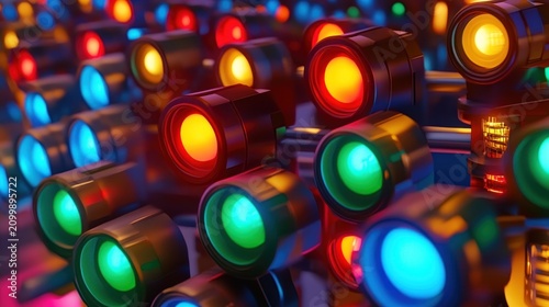 Close-up of many colorful lights