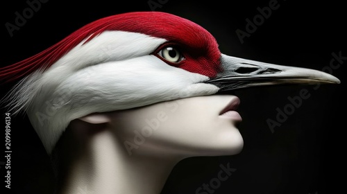 Woman with crane head (1)