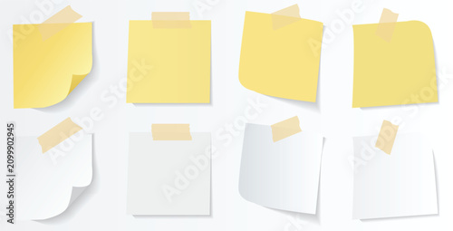 Bild auf Leinwand Set of blank sticky note with duct tape