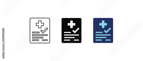 Medical document report health check verification.vector illustration