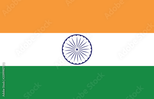 3D Round India Flag Icon on Green Background Vector Illustration with National Symbol Banner Badge for Patriotism Travel Asia and Republic Design
