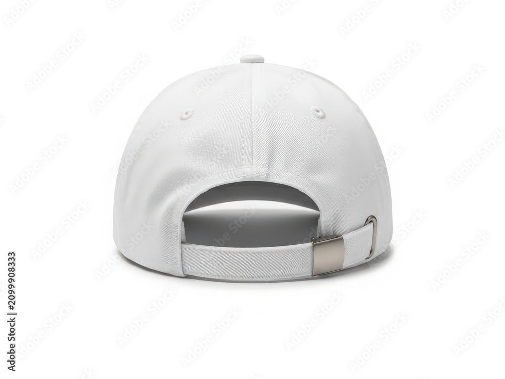 Obraz premium White baseball cap with flat brim
