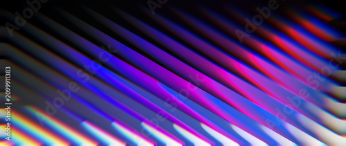 Fotografie Abstract Neon Diagonal Lines with Chromatic Aberration and Light Effects