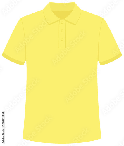 Yellow Short Sleeve Polo Shirt Vector Mockup Template
